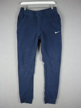 Nike Blue Cotton Trackpants Jogger Pants Mens Small Navy